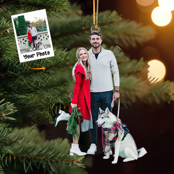Custom Photo Ornament - Christmas Gift For Family Members, Dog Lovers, Dog Mom, Dog Dad | Vit